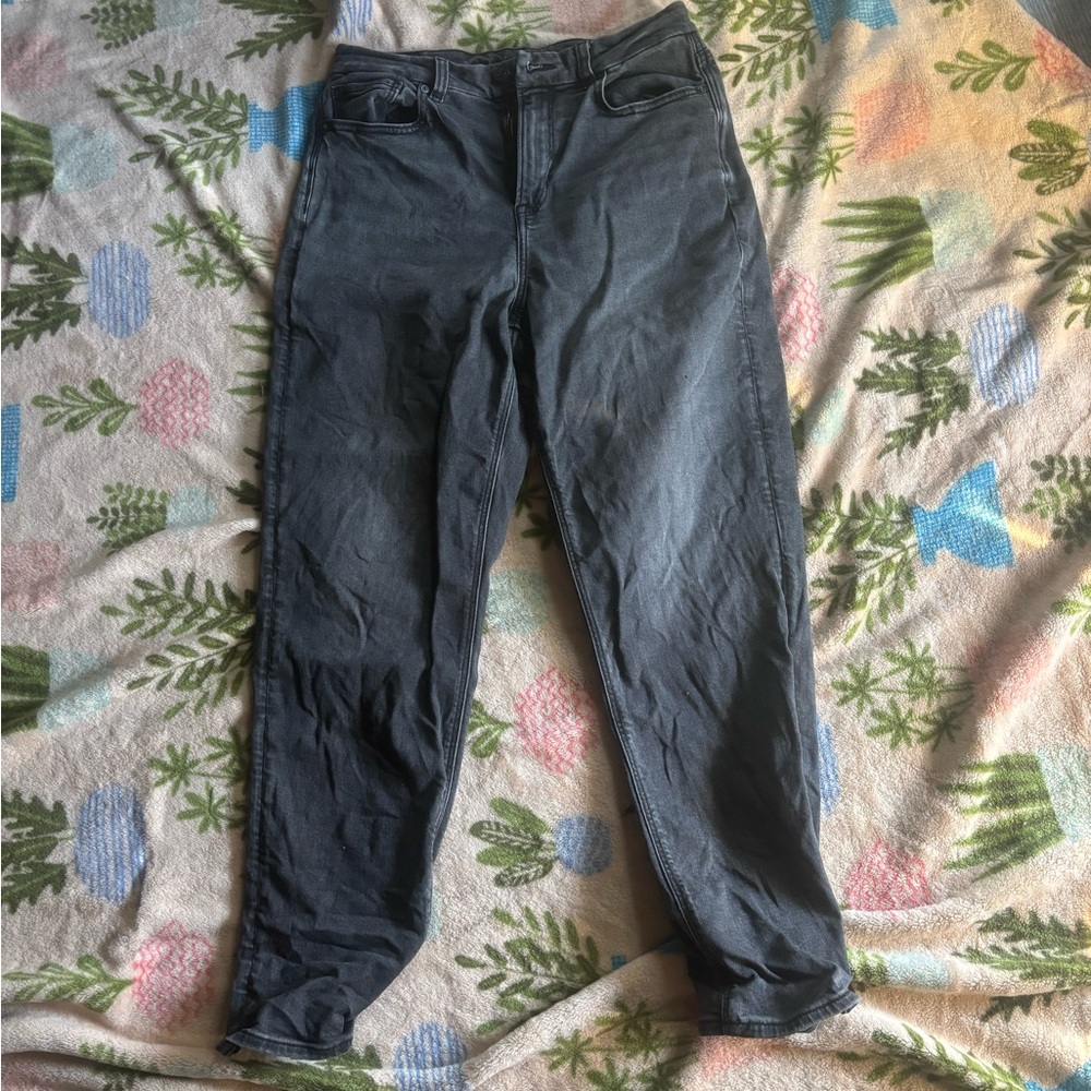 American Eagle Outfitters Women's Dark Gray Straight Leg Jeans